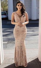 Chic and Holland AN1620 - Sleeveless Embellished Prom Gown - Silhouette Dresses