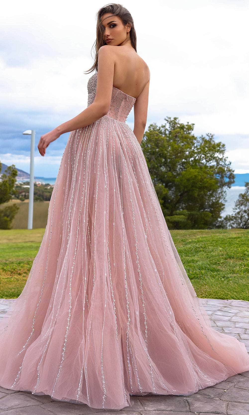 Chic and Holland AR330267 - Strapless Sweetheart Prom Gown - back view