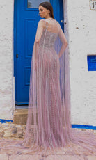 Chic and Holland AR330298 - Straight-Across Neck Evening Gown - back view