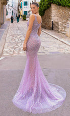 Chic and Holland AR330306 - Glitter Embellished Sleeveless Prom Gown - back view