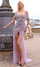 Chic and Holland AR330317 - Embellished Cold Shoulder Prom Dress - Silhouette Dresses