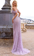 Chic and Holland AR330317 - Embellished Cold Shoulder Prom Dress - back view
