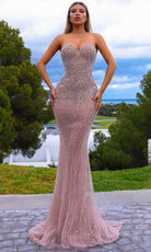 Chic and Holland AR330327 - Sweetheart Bead Embellished Prom Gown - Silhouette Dresses