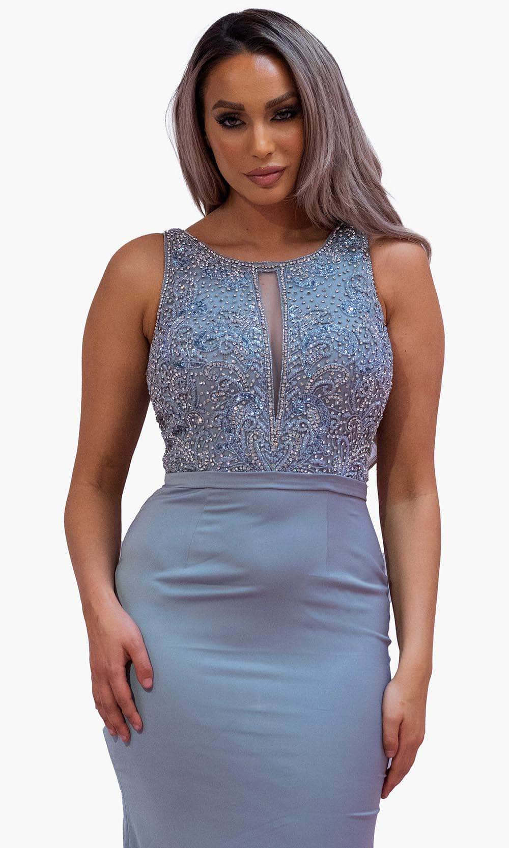 Chic and Holland BM1862 - Scoop Cutout Formal Dress - detail view