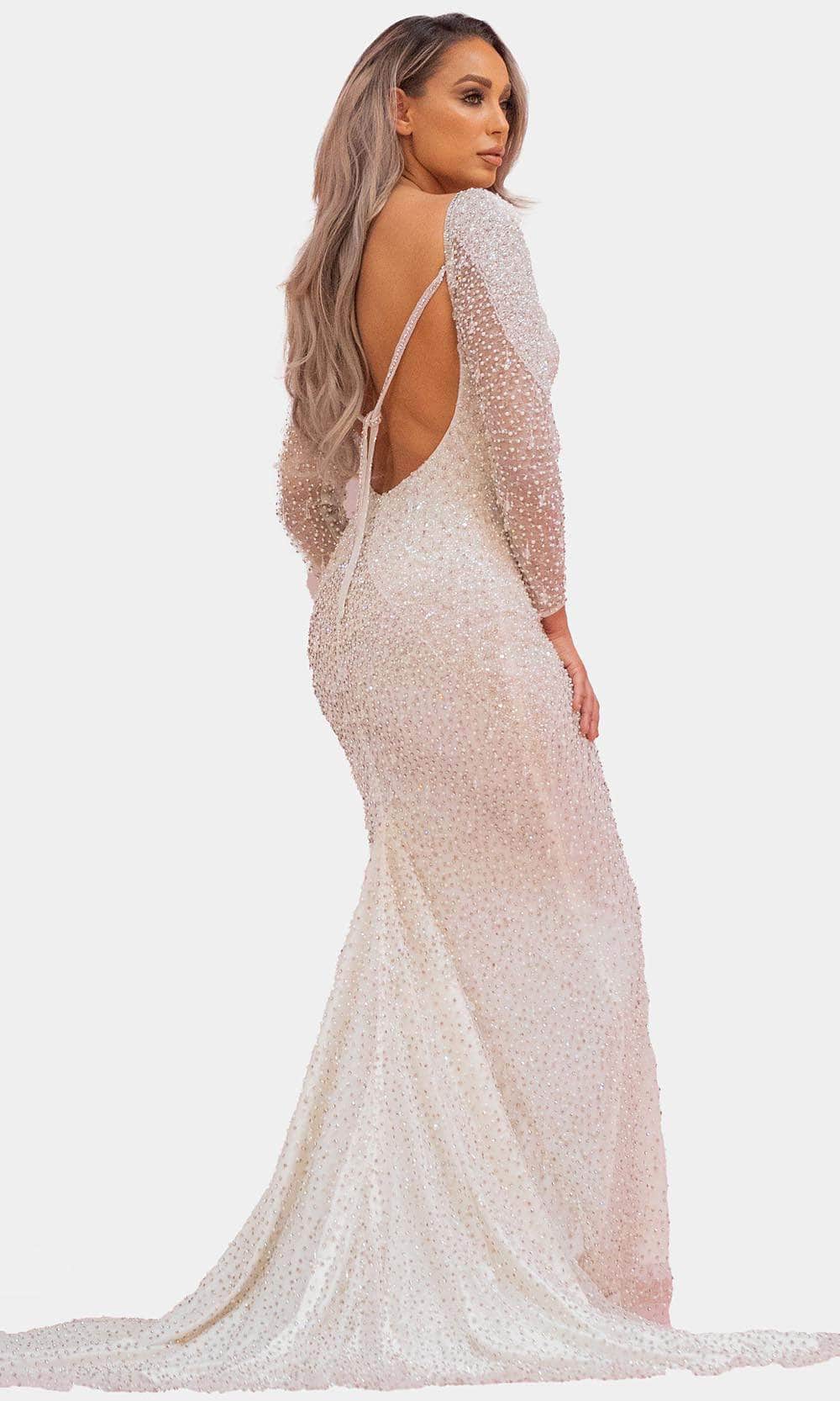 Chic and Holland BR1980 - Crystal Beaded Bridal Gown - back view
