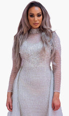 Chic and Holland BR1984 - Beaded High Neck Bridal Dress - detail view