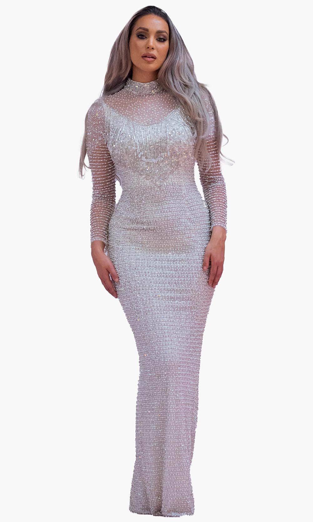Chic and Holland BR1984 - Beaded High Neck Bridal Dress - Silhouette Dresses