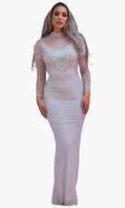 Chic and Holland BR1984 - Beaded High Neck Bridal Dress - Silhouette Dresses