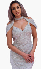 Chic and Holland BR1986 - High Neck Fitted Bridal Dress - detail view