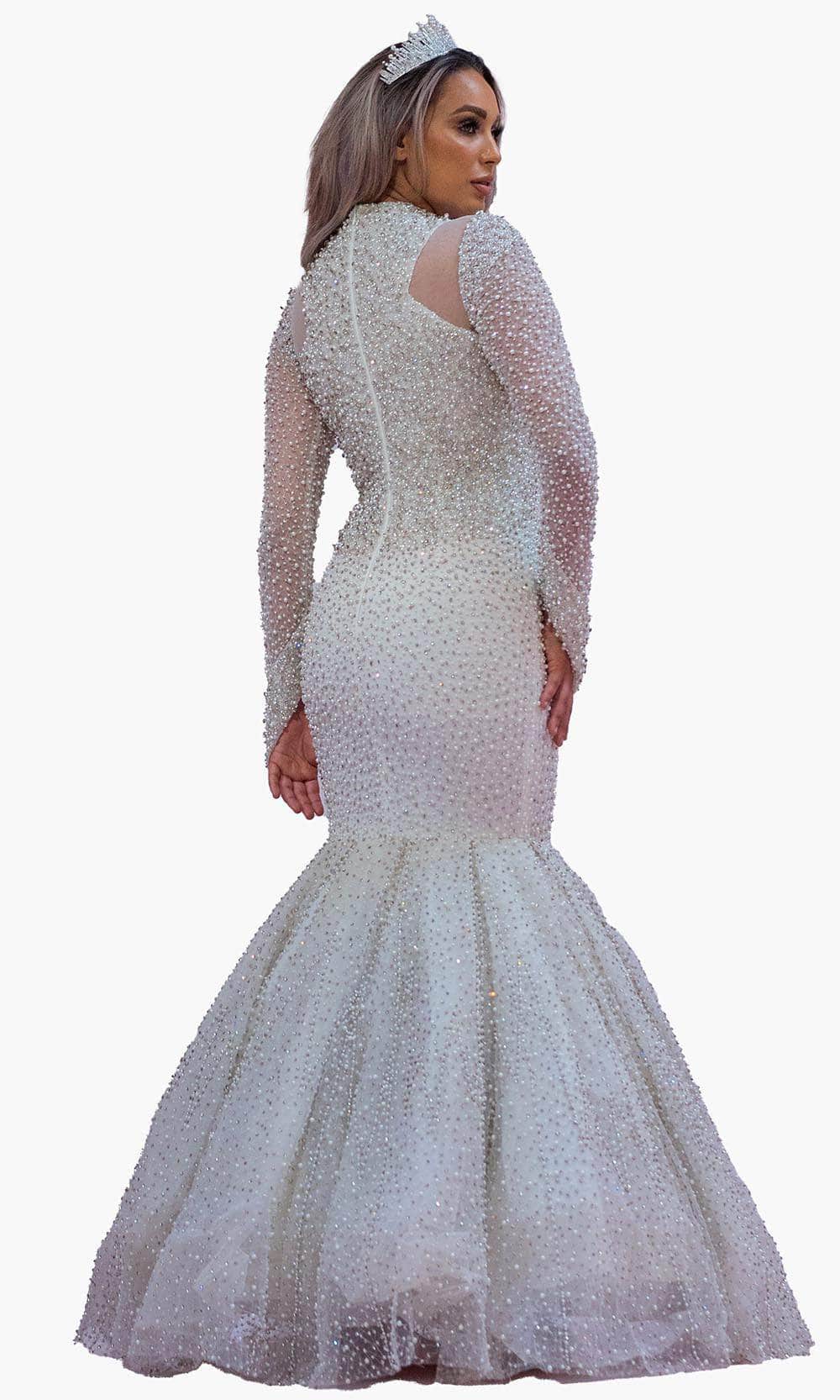 Chic and Holland BR1988 - Beaded Mermaid Bridal Dress - back view