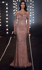 Chic and Holland HF110086 - Petal Ornate Evening Gown