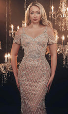 Chic and Holland HF110111 - Bead Embroidered Evening Gown - detail view