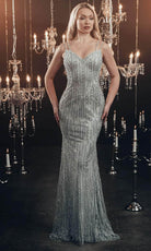 Chic and Holland HF110113 - Dual Strap Beaded Evening Dress - Silhouette Dresses