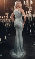 Chic and Holland HF110113 - Dual Strap Beaded Evening Dress - back view