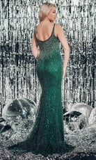 Chic and Holland HF110129 - Spaghetti Strap Sheath Evening Dress - back view
