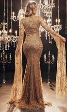Chic and Holland HF110138 - Beaded Mermaid Evening Gown - back view