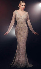 Chic and Holland HF110139 - Beaded Mermaid Evening Gown - Silhouette Dresses