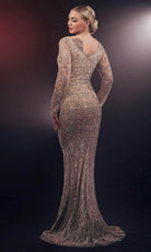 Chic and Holland HF110139 - Beaded Mermaid Evening Gown - back view