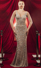 Chic and Holland HF110162 - Embellished Mermaid Evening Gown - Silhouette Dresses