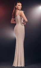 Chic and Holland HF110166 - Beaded Cutout Evening Gown - back view