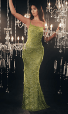 Chic and Holland HF110186 - Bead Embossed Evening Gown - Silhouette Dresses
