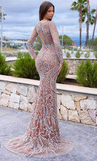 Chic and Holland HF110281 - Bateau Front Cutout Evening Dress