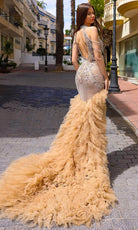 Chic and Holland HF110286 - Cutout Back Halter Evening Dress - back view