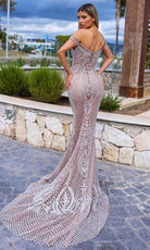 Chic and Holland HF110292 - See-Through Evening Dress - back view