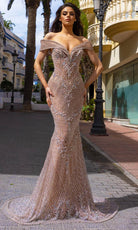 Chic and Holland HF110295 - Fold Over V-Neck Evening Dress - Silhouette Dresses