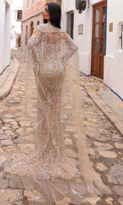 Chic and Holland HF110307 - Sweetheart Evening Dress with Cape - back view