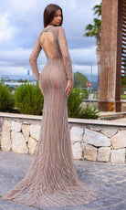 Chic and Holland HF110314 - Cutout Back See-Through Evening Dress - back view
