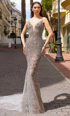 Chic and Holland HF110315 - Spaghetti Straps Beaded Evening Dress - Silhouette Dresses