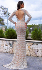 Chic and Holland HF110318 - Cutout Back Square Evening Dress