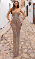 Chic and Holland HF110324 - Strapless Rhinestone Evening Dress - Silhouette Dresses