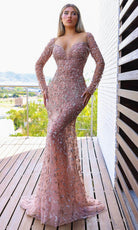 Chic and Holland HF110330 - Floral Beaded Sweetheart Evening Dress - Silhouette Dresses