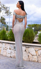 Chic and Holland HF110338 - Straight Across Column Evening Dress - back view