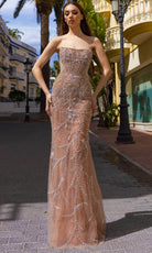 Chic and Holland HF110348 - Straight Across Fitted Evening Dress