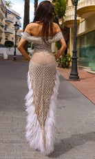Chic and Holland HF110365 - Sweetheart Beaded Appliqued Evening Dress - back view
