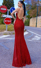 Chic and Holland HF110379 - Halter Neck High Slit Evening Dress