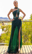 Chic and Holland HF110380 - High Halter Beaded Evening Dress - Silhouette Dresses