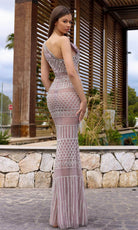 Chic and Holland HF110382 - See-Through Asymmetric Neck Evening Dress