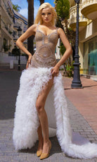 Chic and Holland HF110421 - Beaded Sweetheart Neck Prom Gown
