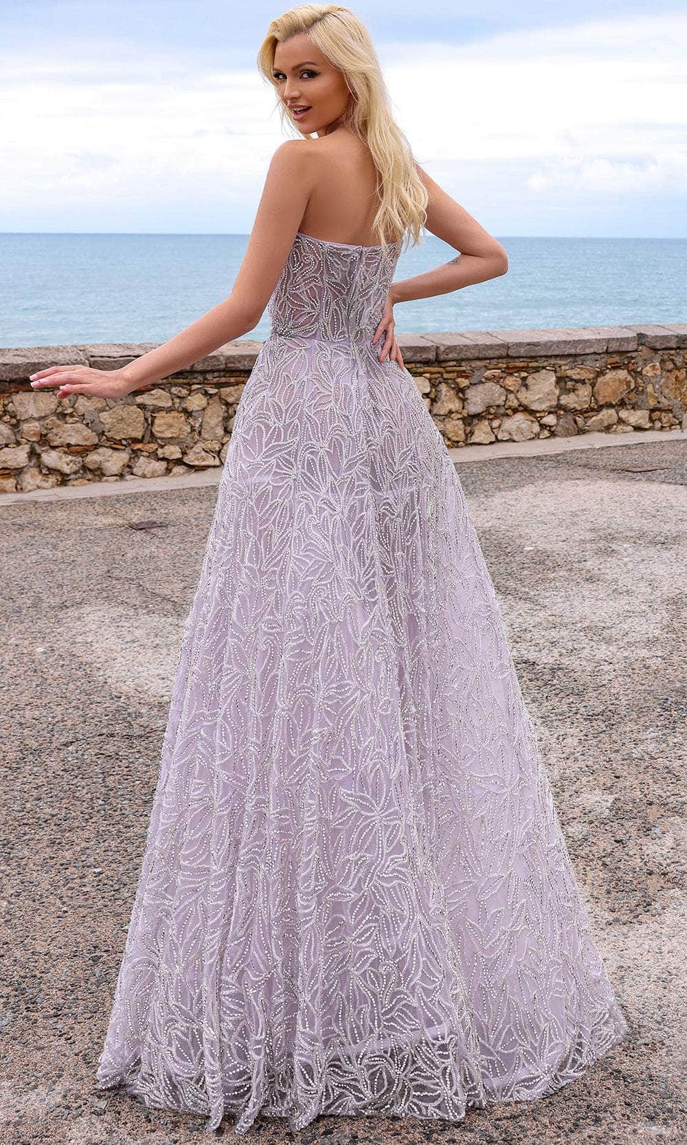 Chic and Holland HF110423 - Strapless Straight-Across Neck Prom Gown - back view