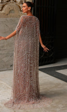 Chic and Holland HF110472 - Sweetheart Neck Beaded Gown with Cape