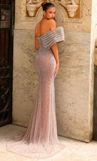 Chic and Holland HF110565 - Asymmetrical Neck Empire Waist Dress