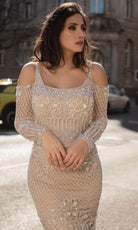 Chic and Holland HF1481 - Cold Shoulder Evening Gown