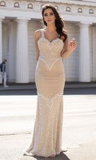 Chic and Holland - HF1522 Sleeveless Sweetheart Beaded Simple Prom Gown - Silhouette Dresses