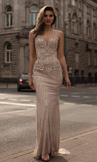Chic and Holland - HF1542 Sleeveless Embellished Junior Prom Fitted Gown - Silhouette Dresses