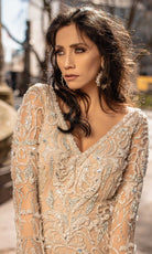 Chic and Holland - HF1552 Bedazzled Long Sleeve Sheath Dress - detail view