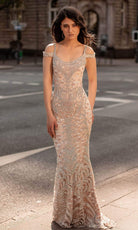 Chic and Holland - HF1559 Beaded Scoop Neck Modest Prom Dress - Silhouette Dresses